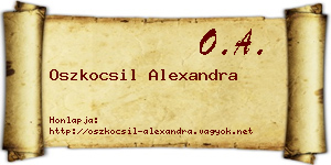 Oszkocsil Alexandra névjegykártya